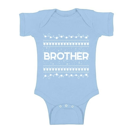 

Awkward Styles Ugly Christmas Baby Outfit Bodysuit Brother Xmas Pattern Romper