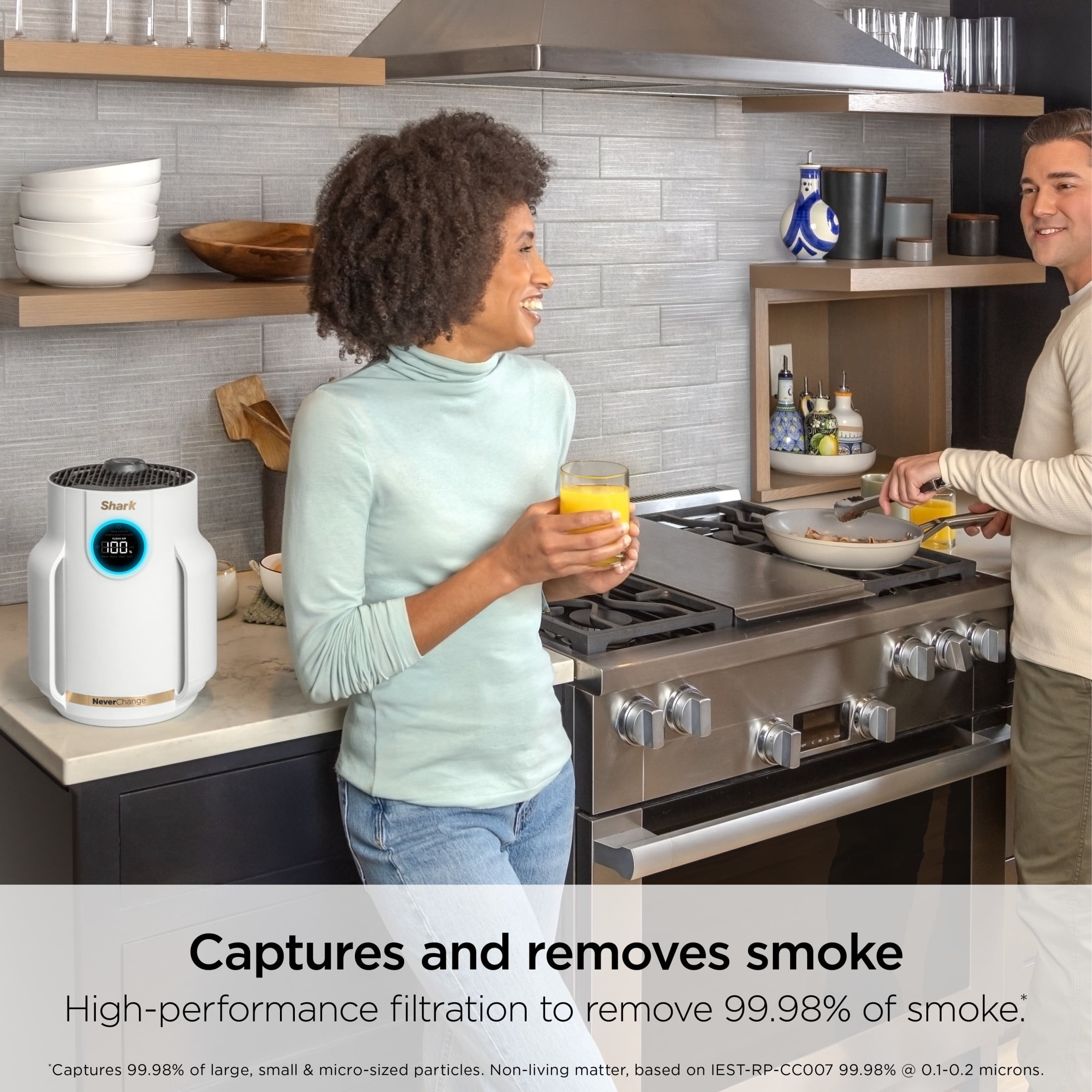 Shark NeverChange Compact Pro 250 Sq Ft HEPA Air Purifier, 5-Year HEPA-Exceeding Filter, Captures Pollutants, Pet Dander, Dust, and Smoke, HP072 Dove