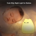 thumbnail image 3 of Lámpara de gato, linda luz de noche de gato para mujeres, mamás, adolescentes, niñas, niños, amantes de los gatos, decoración de habitación de anime, luz nocturna, lámpara de gatito de silicona oso de fresa Hogar, 3 of 4