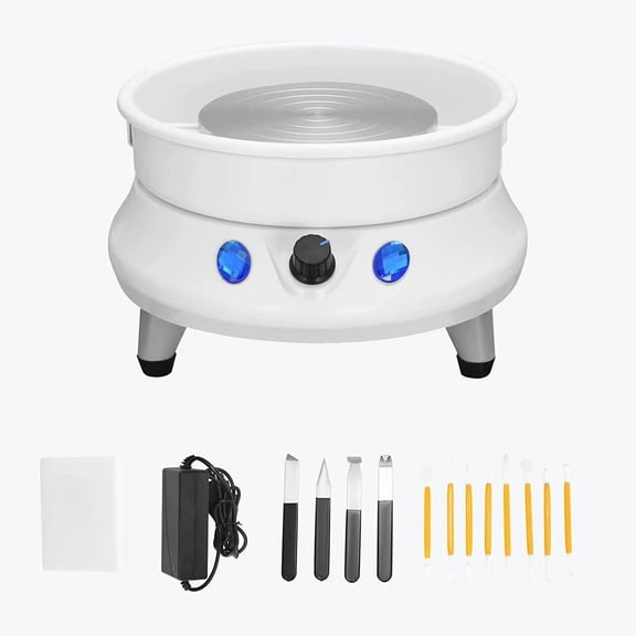 Electric Mini Pottery Wheel Machine, Pottery Forming Machine, 2000 RPM Ceramic Wheel Clay Tools, with 8 Clay Tools, for Adults Pottery Lovers