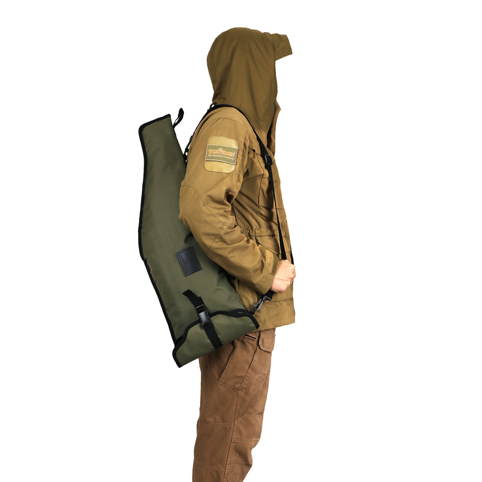 Tourbon Green Takedown Shotgun Scabbard Bag, 600D Nylon Rifle Carry Bag with Removable Shoulder Strap, Fits 28" Barrels-1 count Nylon Bag Only