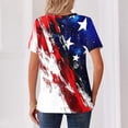 thumbnail image 5 of Women's T Shirt Independence Day Print Button Short Sleeve Daily Weekend Fashion Basic V- Neck Regular Top, 5 of 5