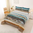 thumbnail image 2 of Castle Fairy Layered Wooden Beach Wave King Size Comforter Sets 3pcs,Seashell Rustic Coastal Landscape Comforters King Size,Teal Sand,Grey Reversible,1 Comforter and 2 Pillowcases, 2 of 6
