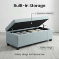thumbnail image 4 of Storage Ottoman Bench, Tufted Ottoman, Bench with Safety Hinges and Wooden Legs, Solid Wood Frame for Bedroom, Living Room, Entryway, 49.75 Inch Wide, Baby Blue, 4 of 8