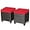 Red, variant on CLEEMAN Outdoor Ottoman Set of 2, All Weather Rattan Wicker Patio Ottoman w/Removable Cushions, Outdoor Footstool Footrest for Patio Garden Porch Poolside (Cream)