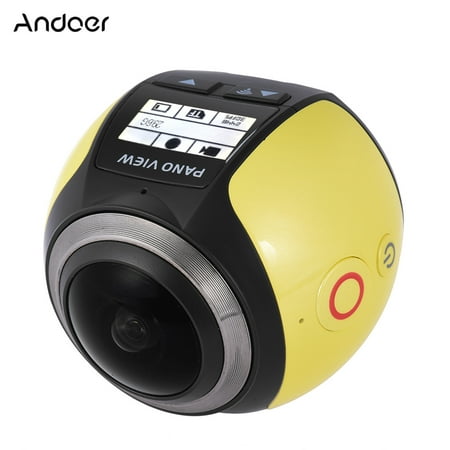 Andoer V1 360 Degree Panorama Camera Wifi 2448P 30FPS 16M Fisheye Film Source for Virtual Glasses VR Action Sports Outdoor Activities Camera Camcorder Car