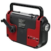 Weather-X WR383R Weather Band AM/FM Radio with LED Flashlight and Solar Charging