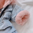 thumbnail image 4 of Toddler Girls Denim Jackets - Winter Warm Fleece Lined Jeans Coats Kids Full Zip up Lightweight Jackets with Hood Windbreaker Outerwear Pinks 2T, 4 of 9