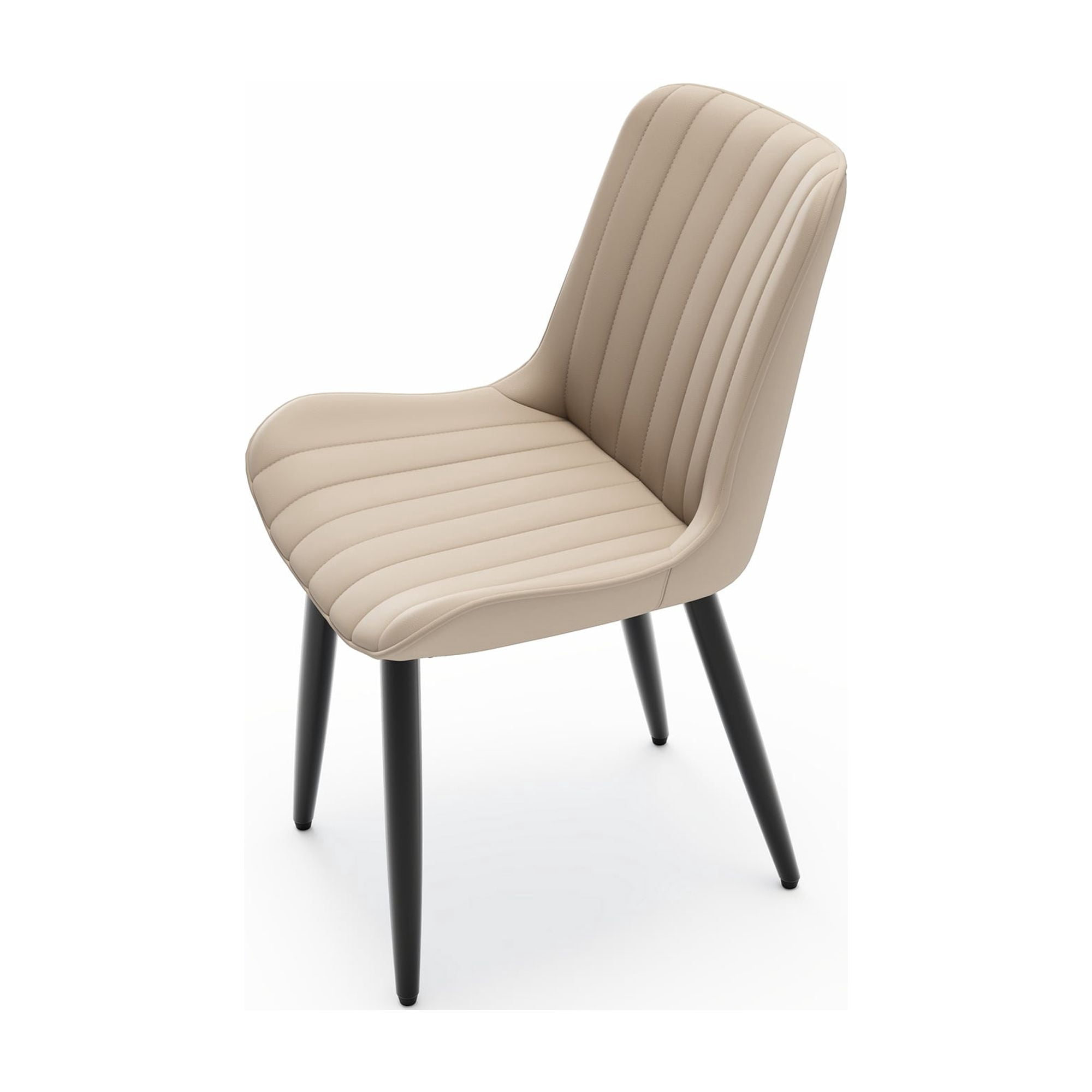 Alvantor Dining Chairs Set of 4 Upholstered Side Chairs with Padded Seats & Metal Legs for Kitchen Living Room Cream