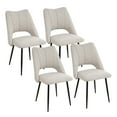 thumbnail image 5 of 5-Piece Extendable Dining Table Set for 4 People, Solid Wood Kitchen Table Set with 4 Upholstered Chairs for Dining Room and Kitchen, Beige, 5 of 9
