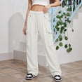thumbnail image 6 of Edvintorg Womens Cargo Pants with Pockets Quick Dry Elastic Waisted Casual Loose Trousers Clothes for Women White M, 6 of 6