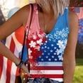thumbnail image 5 of Ribbed July 4th Tank Tops for Women V Neck Independence Day Patriotic Sleeveless Tops Festival Trendy Outfits Sky Blue, 2XL, 5 of 5