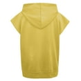 thumbnail image 7 of WEIYLL Women's Fashion Hoodies & Sweatshirts Solid Sleeveless Drawstring Oversized Gold Fall Tops Casual L, 7 of 7