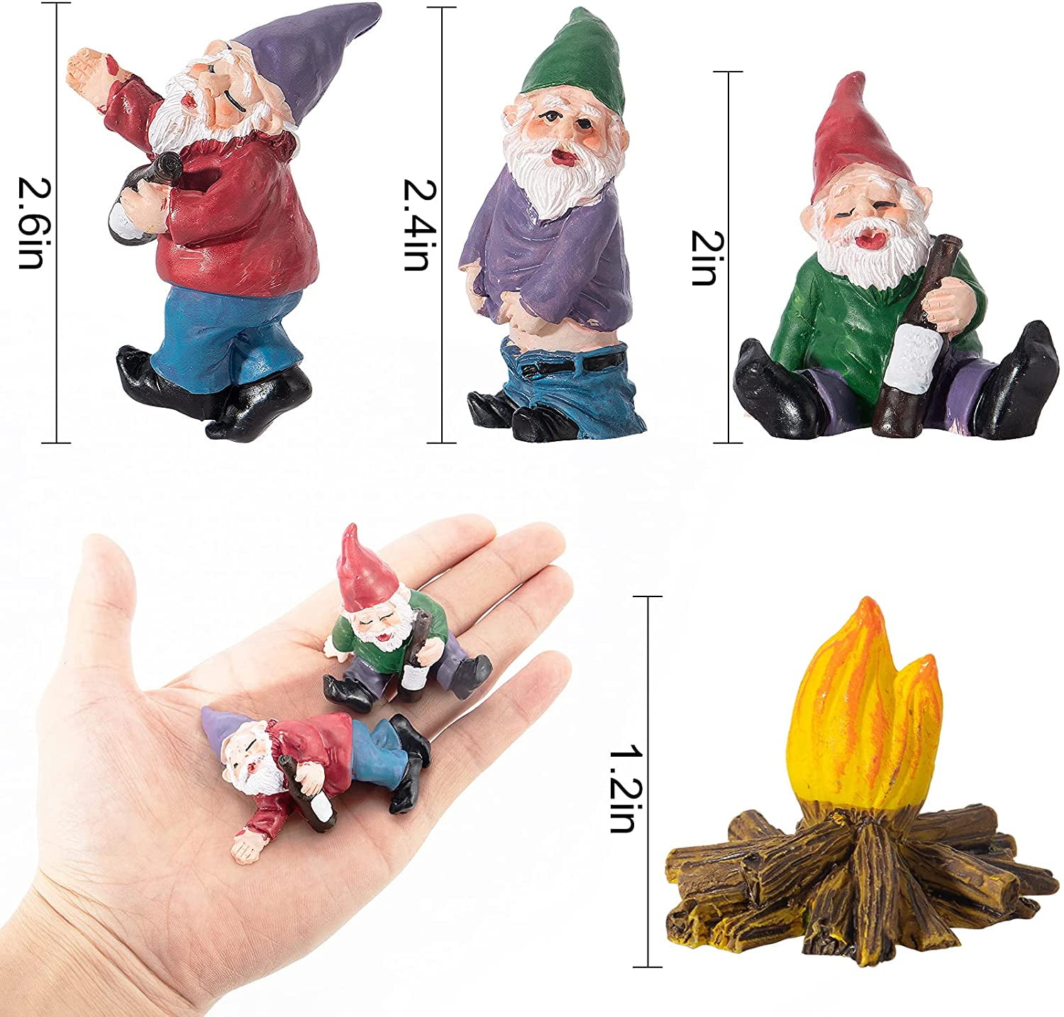 Download 8pcs Miniature Resin Garden Gnomes Mini Drunk Gnome Figurines With Bonfire Naughty Dwarf Elf Statues Funny Fairy Garden Accessories Gnome Lover Gift Camping Gnome Kit For Decorate Lawn Patio Yard Walmart Com