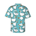 thumbnail image 3 of Bixox Men's Hawaiian Shirts Men's Cartoon Funny Goose Print Short-Sleeve Shirt-Large, 3 of 8