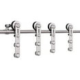 thumbnail image 2 of CCJH 11FT Stainless Steel Sliding Double Barn Door Hardware Track Kit Heavy Duty Simple Install(Round Shape Hanger), 2 of 4