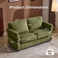 thumbnail image 5 of Ktaxon 68" Loveseat Sofa, 2-Seater Chenille Fabric Couch, Compact Sofa for Living Room, Bedroom, Apartment, Small Place Green, 5 of 11
