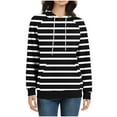 thumbnail image 3 of LIaqionyy Women Hoodie Sweatshirt Striped Pullover Drawstring Long Sleeve Casual Fall Trendy Outfits with Pockets, 3 of 6