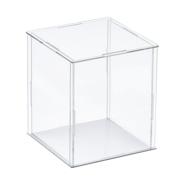 Unique Bargains Clear Display Case, Acrylic Box Assemble Transparent Dustproof Box Showcase 10x10x20cm for Collectibles, Crafts