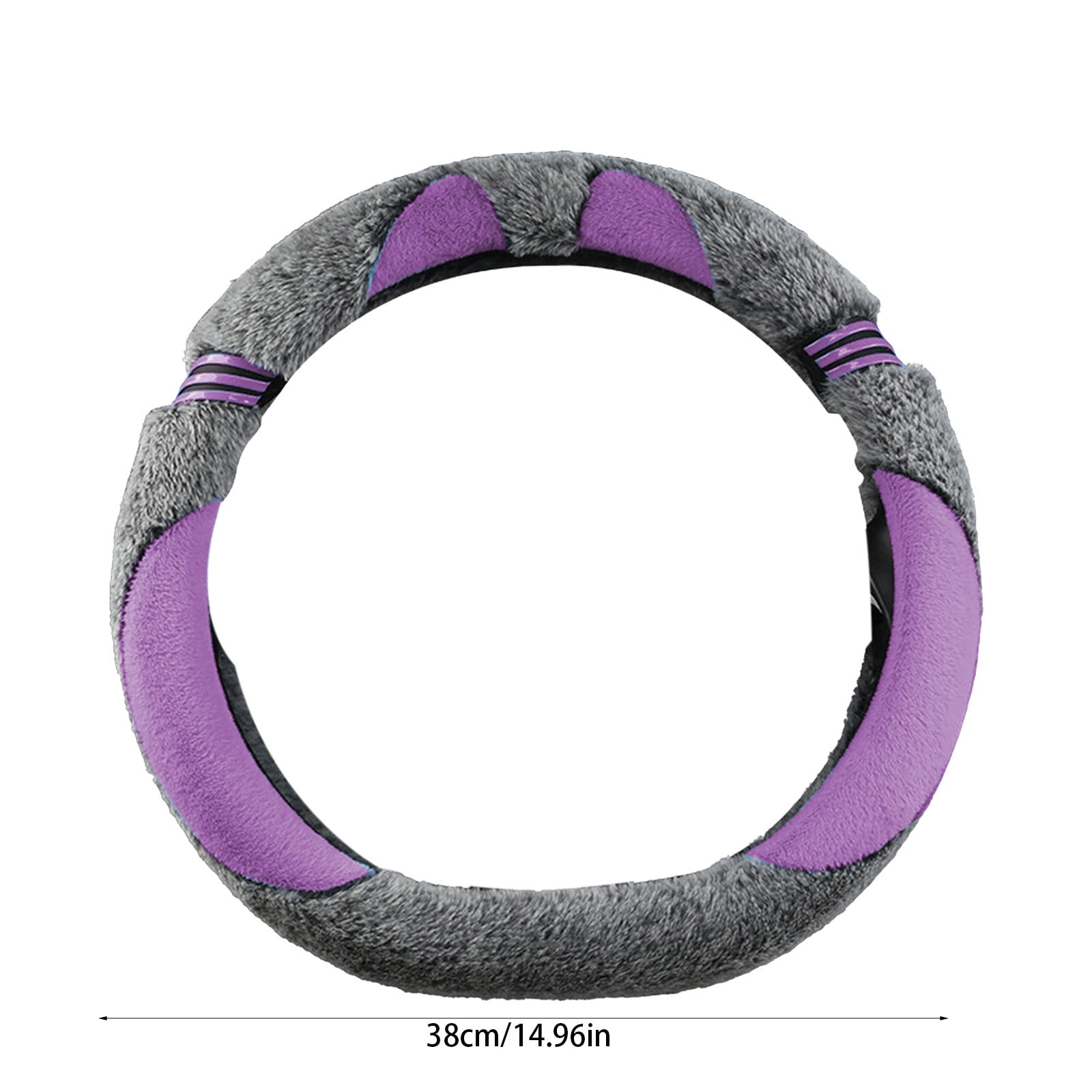 Kbndieu Car Steering Wheel Cover Women Man, Fluffy Plush for Winter Warm, Fuzzy Steering Wheel Protector, Universal 14-15 Inch, Soft & Non-Slip, Lovely Decor Winter Car Accessories (Purple)