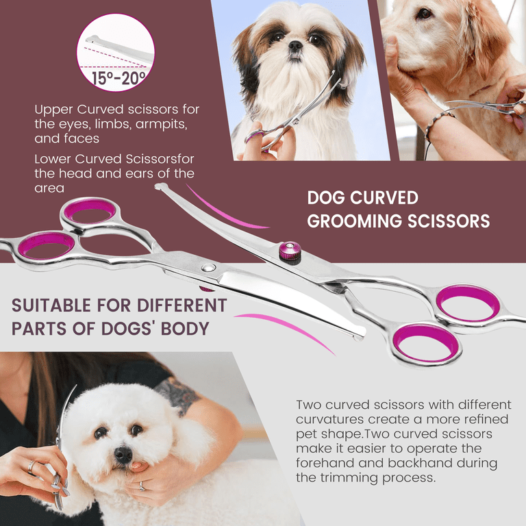 Xueyu Professional Dog Grooming Scissors Kit, 6-in-1, Pink photo 6