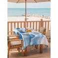 thumbnail image 2 of Outdoor Table Cloth with Umbrella Hole and Zipper, Blue Coastal Beach Waterproof Rectangle Tablecloth 54"x80", Modern Oil Painting Nautical Washable Table Cover for Outside Party Patio Picnic, 2 of 8
