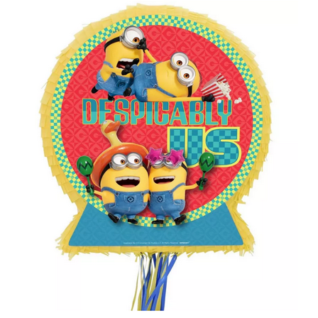 Ya Otta Pinata Pull String Minions Cardstock & Tissue Paper Pinata, 17in x 20in - Despicable Me 4