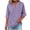 Lavender, variant on Cotton Linen Tops for Women Summer Casual Plus Size S-5XL 3/4 Sleeve Button V-Neck Gauze Shirts Loose Fit Blouses Clothing Lavender S