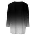 thumbnail image 4 of GceSteap 3/4 Sleeve Tops for Women Square Neck Summer T Shirts Casual Dressy Trendy Blouses Gradient Print Tunics Black XL, 4 of 4