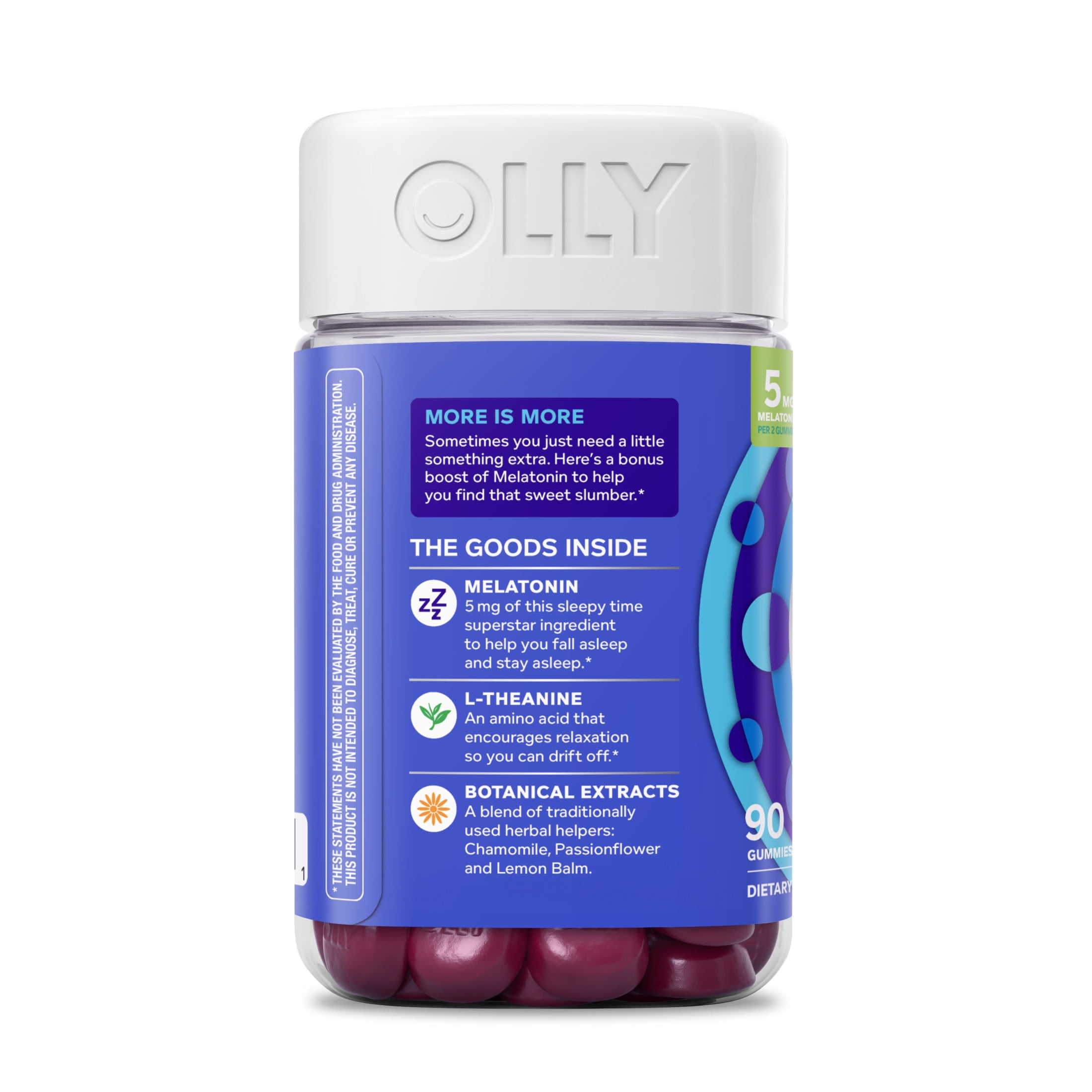 (3 pack) OLLY Extra Strength Sleep Gummy Supplement, 5mg Melatonin, Sleep Support, Blackberry Flavor, 90 Count