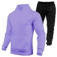 thumbnail image 3 of CONZONE Men's Sweatsuit 2 Piece Sets Mens Jogging Tracksuit Set Solid Color Pullover Hoodies Sweatpants Soft Sweat Suit for Men Cozy Fall Winter Track Suit, 3 of 3