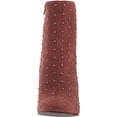 thumbnail image 2 of Lucky Brand Wesson2 Rye Tan Suede Embellished Block High Heel Ankle Chunky Boots (Rye Tan, 6), 2 of 4