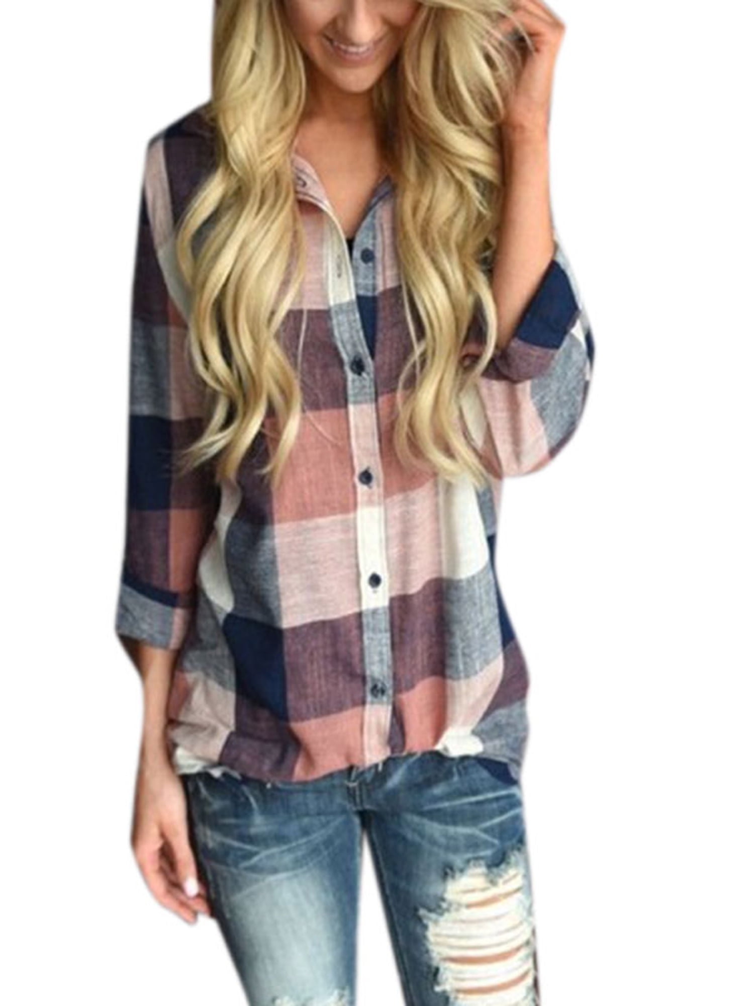 Women Loose Spring Long Sleeve Blouses 