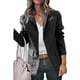 thumbnail image 4 of Mujer chaqueta turndown collar único breasted manga larga moda transpirable chaqueta femenina negro XL, 4 of 6