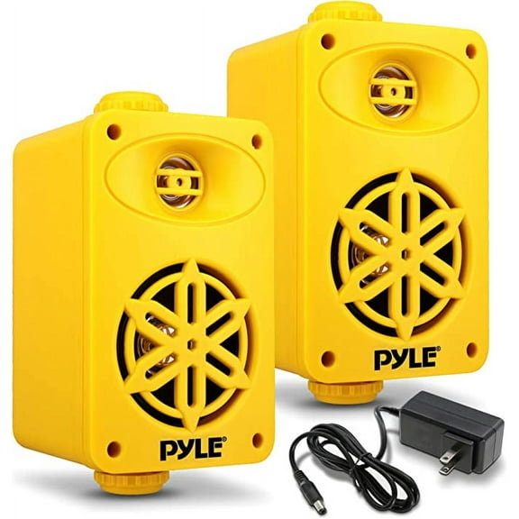 Pyle Bluetooth Indoor Outdoor Speaker 200 Watt Dual Waterproof 3.5” 2-Way Full Range Speaker Yellow
