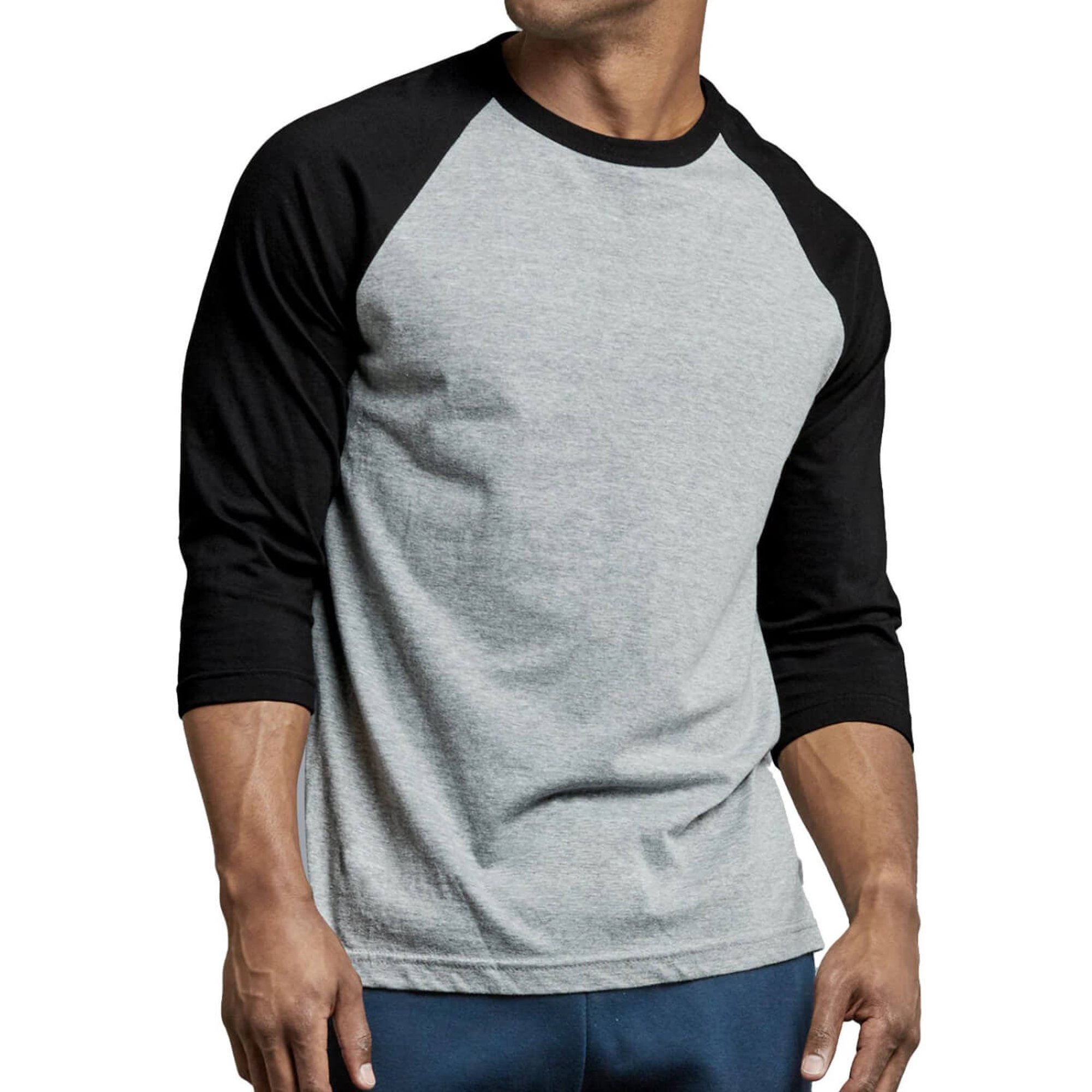 3/4 Sleeve Men T-Shirt Gray/Black Baseball Drifter