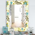 thumbnail image 2 of DESIGN ART Designart 'Vintage Flowers 7' Traditional Mirror - Frameless Vanity Printed Mirror 23.7 in. wide x 31.5 in. high, 2 of 5