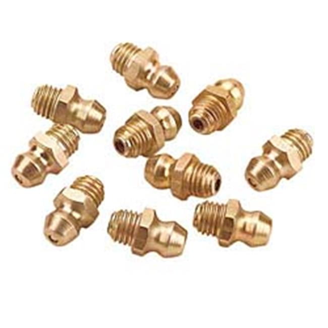 10 Count .25in. Grease Gun Fittings Straight Short Thre