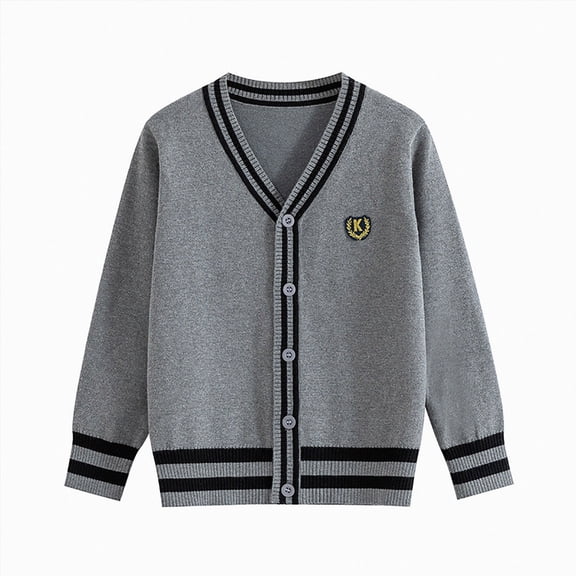 Gibobby Sweater Little Girls Boys Cardigan Sweater 0-12 Months 2t 3t 4t Toddler Cute Bow Front Long Sleeve Knit Print Sweater Tops(3-4 Years,Grey)