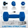 thumbnail image 5 of Yes4All 15lb Pair of Vinyl Hexagon Dumbbells - Dumbbells Set of 2 Hand Weights for Home Gym & Strength Training (2-15 lbs Weight Options) - Nautical Blue, 5 of 5