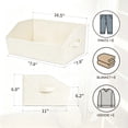 thumbnail image 4 of DIMJ 6 Pack Boot & Shoe Boxes with Handles, Beige Non-Woven Fabric Open Home Storage Bins, Trapezoid Foldable Baskets for Bedroom Shelves and Home Organization, 4 of 9
