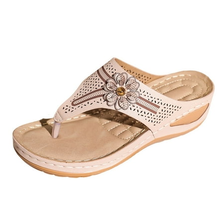 

Ladies Shoes Wedge Platform Thong Sandals Casual Shoes Beach Shoes Light Soft Sole Thong Flip Flops