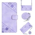 thumbnail image 1 of Nalacover Wallet Case for Samsung Galaxy S23 Ultra, Skin-Friendly PU Leather Shoulder Strap Lanyard Crossbody Magnetic Clasp Flip Folio Cover with Card Slots Holder Kickstand Shockproof Case, Purple, 1 of 8