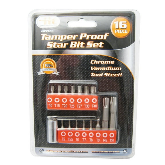 16 Pc Security Tamper Proof 6 Point Star Bit Torx Set Socket Tamperproof Tool