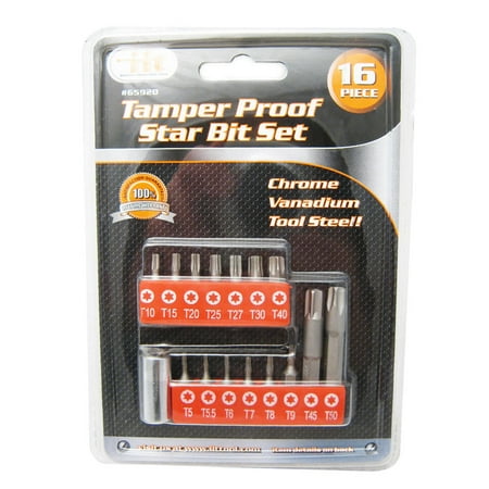 

16 Pc Security Tamper Proof 6 Point Star Bit Torx Set Socket Tamperproof Tool