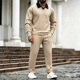 thumbnail image 5 of successthop Mens Sweat Suits Sets with Pockets 2 Piece Long Sleeve V Neck Collared Hoodie and Sweatpant Fall Outfits, 5 of 9