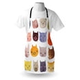 thumbnail image 3 of Cat Apron Cute Watercolor Effect Cat Heads in Colorful Humor Fun Purring Meow Animal Kids Artsy Print, Unisex Kitchen Bib Apron with Adjustable Neck for Cooking Baking Gardening, Multi, by Ambesonne, 3 of 3