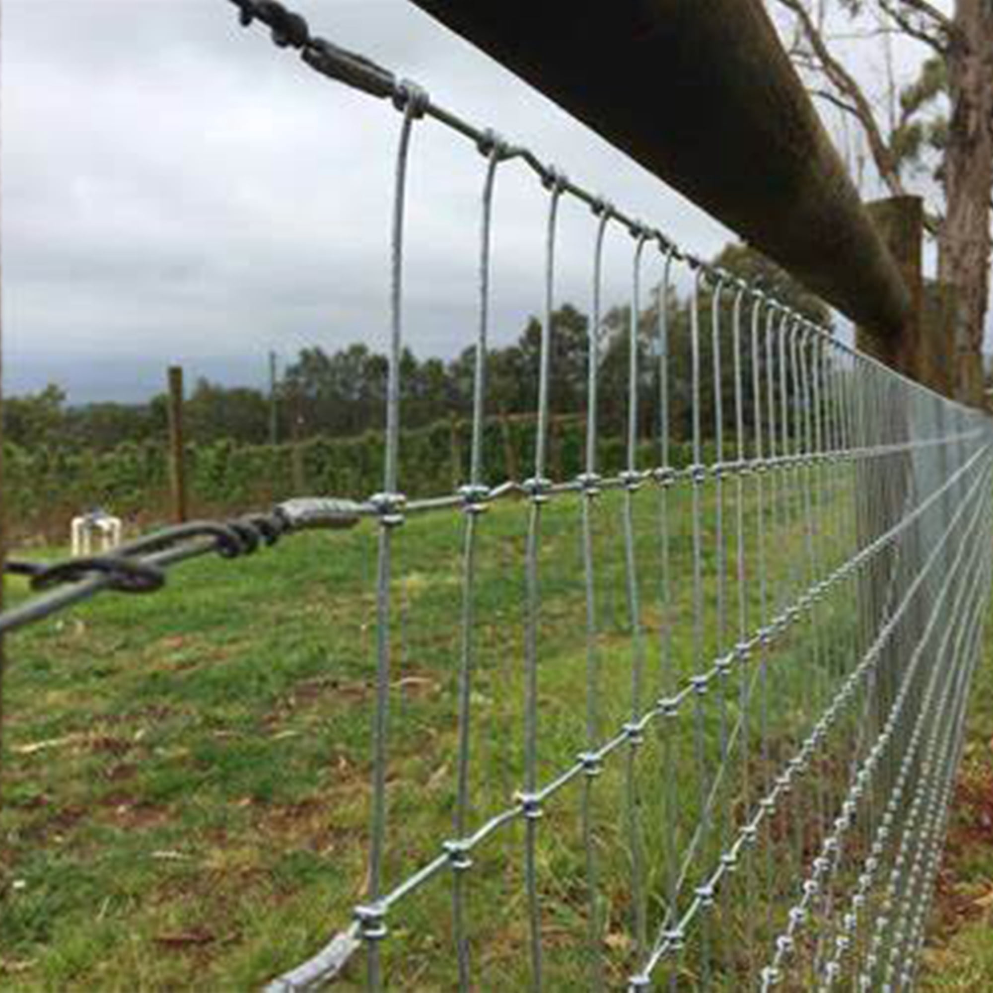 Miniyam 4ft x 328ft - 14 Gauge Heavy Galvanized Steel Field Fence Roll for Cattle, Horses, Deer, Goats, Hogs, and Livestock Pasture