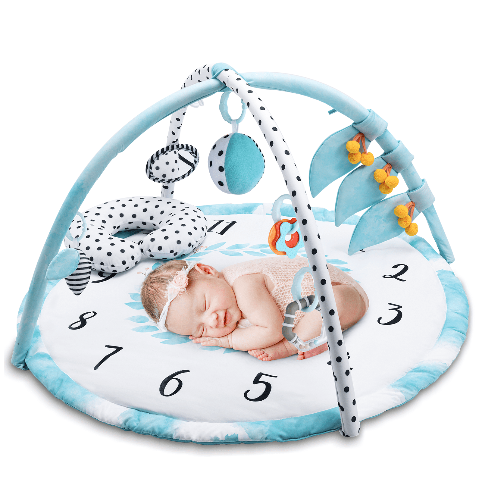 Hearing Lupantte 7 in 1 Baby Play Gym Mat with 2 Replaceable Washable Mat Covers Baby Activity Play Mat with 6 Toys Visual Cognitive Development for Infant and Toddler Thicker Non Slip Touch 