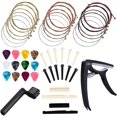 thumbnail image 1 of Acoustic Guitar Accessories Kit Guitar Strings Replacement Changing Tool Including Guitar Acoustic Strings, Picks, Capo, String Winder, Bridge Pins, Picks for Guitar Players Beginners (48 Pcs), 1 of 5